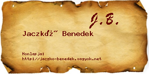 Jaczkó Benedek névjegykártya