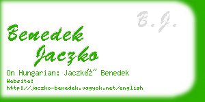 benedek jaczko business card